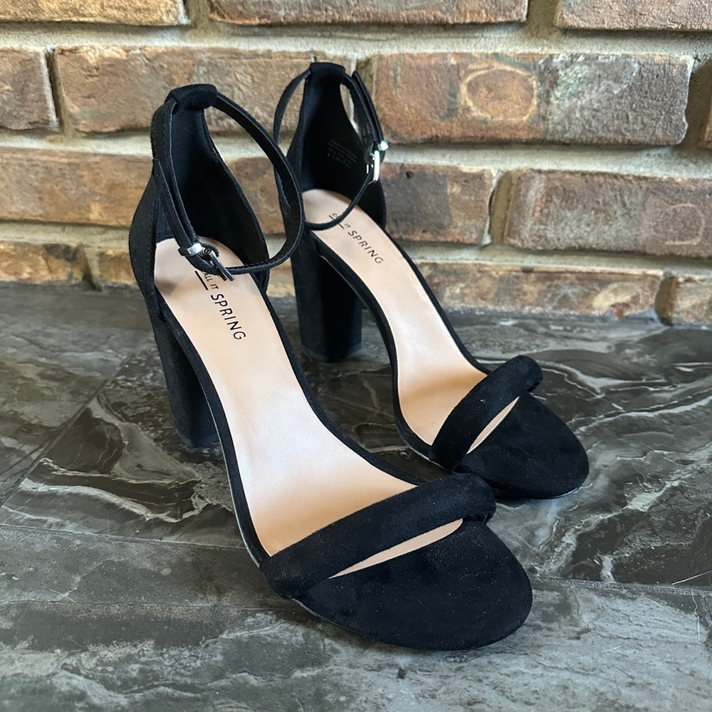 Suede Block Heel Sandal